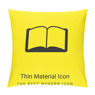 Personality  Book Opened Symmetrical Shape Minimal Bright Yellow Material Icon Pillow Covers