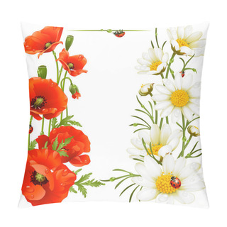 Personality  Poppy And Camomile Design Elements Pillow Covers