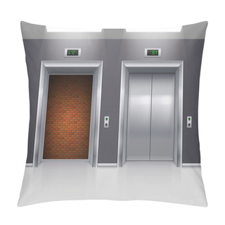 Personality  Open And Closed Modern Metal Elevator Doors With Deadlock Pillow Covers