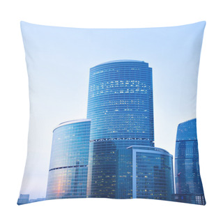 Personality  Blue Modern Skyscrapers Pillow Covers