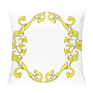 Personality  Vector Gold Monogram Floral Ornament. Black And White Engraved Ink Art. Frame Border Ornament Square. Pillow Covers