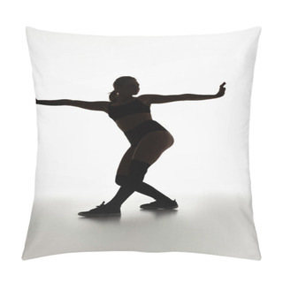 Personality  Silhouette Of Sexy Girl Twerking Isolated On White Pillow Covers