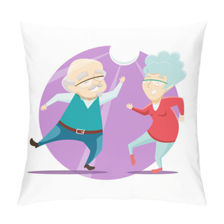 Personality  Grandma And Grandpa Have Fun And Dance At The Disco Pillow Covers