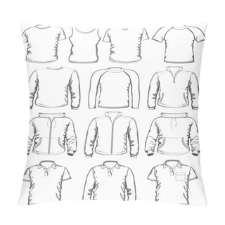 Personality  Collection Of Men Clothes Outline Templates Pillow Covers