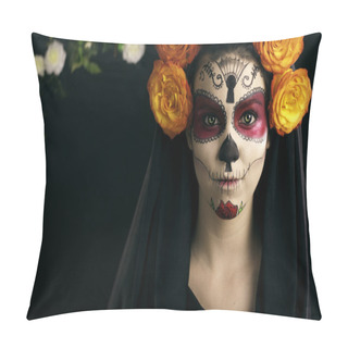 Personality  Creative Face Paint Portrait Flower Pillow Covers