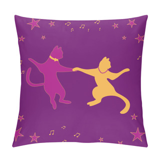 Personality  Swing Dance Couple Cats Pillow Covers