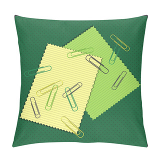 Personality  Papers With Colored Paper Clips Pillow Covers