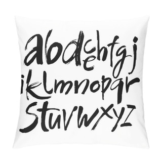 Personality  Vector Acrylic Brush Style Hand Drawn Alphabet Font. Calligraphy Alphabet On A White Background. Ink Hand Lettering. Pillow Covers
