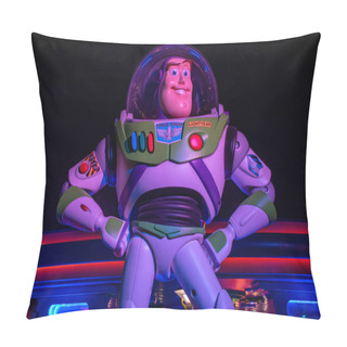 Personality  Orlando, Florida. September 27, 2019. Top View Of Buzz Light Year In Toy Story Land At Hollywood Studios (140). Pillow Covers