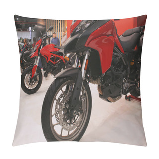 Personality  Bike Exhibition In Showroom Pillow Covers