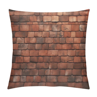Personality  Old Brick Wall Of Red Color, Damaged Masonry As Abstract Background Composition. Textured Surface Pattern Of Stucco Texture With Holes And Scuffs Pillow Covers