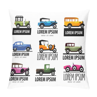 Personality  Retro Car Vector Logo Design Template. Transport Or Transportation Icon. Pillow Covers