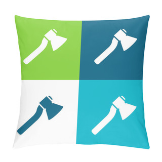 Personality  Axe Flat Four Color Minimal Icon Set Pillow Covers