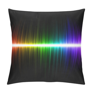 Personality  Volume Multicolored Rainbow Sound Wave On Black Background Pillow Covers