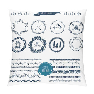 Personality  Floral Doodle Brush Elements Pillow Covers