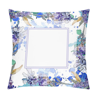 Personality  Lavender Floral Botanical Flowers. Watercolor Background Illustration Set. Frame Border Ornament Square. Pillow Covers