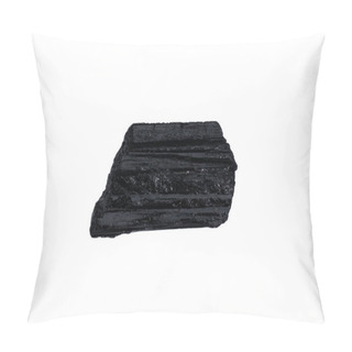 Personality  Natural Black Tourmaline Gem Stone On White Background Pillow Covers