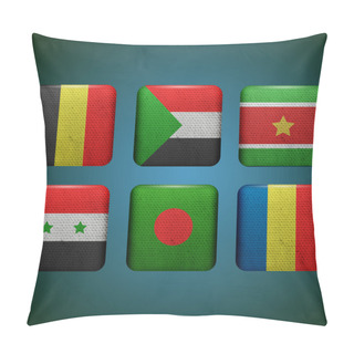 Personality  Vector Set Of Flags Pillow Covers