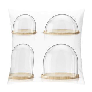 Personality  Glass Dome And Wooden Tray Realistic Vector Pillow Covers