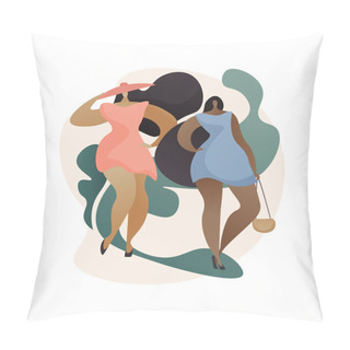 Personality  Plus Size Models Abstract Concept Vector Illustration. Pillow Covers