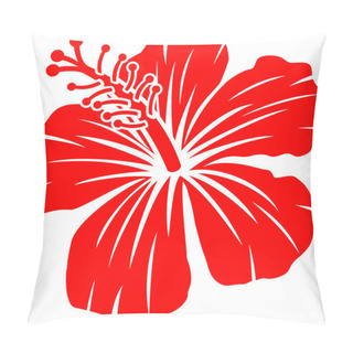 Personality  Beautiful Red Hibiscus Flower Pillow Covers