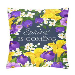 Personality  Spring Season Holiday Flowers Vector Greeting Card Pillow Covers