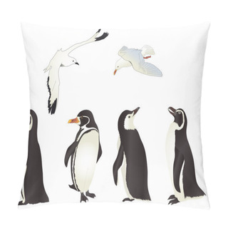 Personality  Penguins And Seagulls Pillow Covers