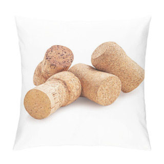 Personality  Wine Corks Isolated On White Background. Close Up. Alcohol Corks Macro. Pillow Covers