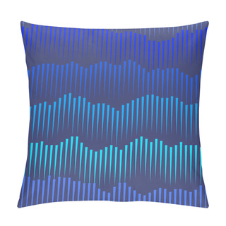 Personality  Sea And Sound Wave Blue Vector Seamless Pattern Pillow Covers