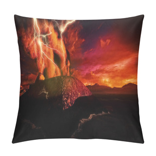 Personality  Anak Krakatau Erupting Pillow Covers