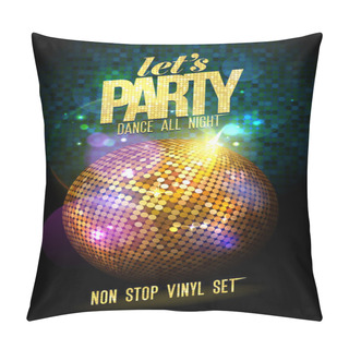 Personality  Party Design With Gold Disco Ball. Pillow Covers