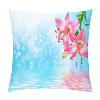 Personality  Colorful Beautiful Flowers Lily On The Background Of The Summer  Pillow Covers