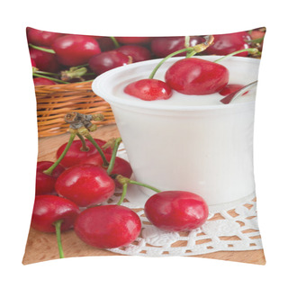 Personality  Yogurt With Cherries Pillow Covers