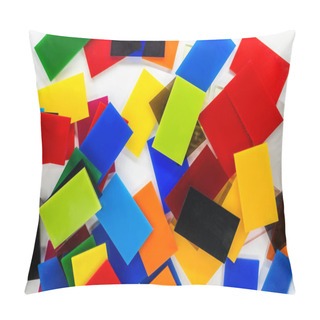 Personality  Coloured Cast Acrylic Sheet On White Background Pillow Covers