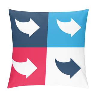 Personality  Black Right Arrow Blue And Red Four Color Minimal Icon Set Pillow Covers