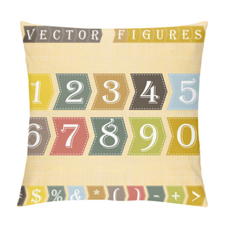 Personality  Numbers Set. , Vector Illustration Pillow Covers