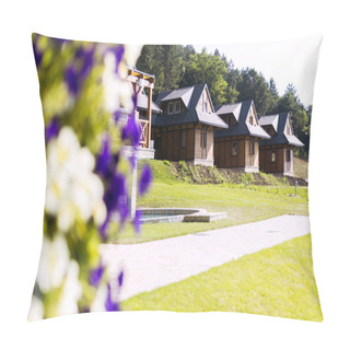 Personality  Wooden Cottages In Nature Pillow Covers