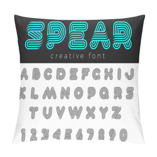 Personality  Linear Rounded Design Vector Font For Title, Header, Lettering, Logo Pillow Covers