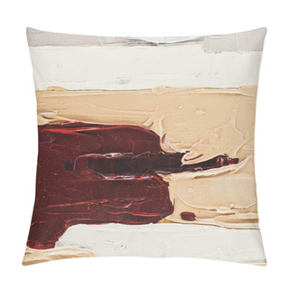 Personality  Close Up Of Beige And Burgundy Brush Strokes On Oil Painting Pillow Covers
