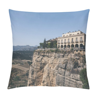 Personality  Scenic View Of Building On Rock Against Mountains Landscape, Ronda, Spain Pillow Covers