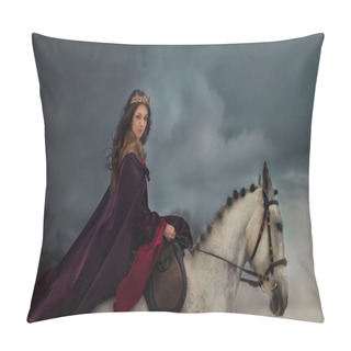 Personality  Medieval Queen Portrait  Pillow Covers
