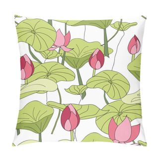 Personality  Lily Pads And Flowers Pattern Vector Seamless Repeat Pillow Covers