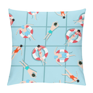 Personality  People Swimming Pattern And Summer Background Pillow Covers