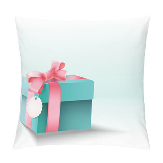 Personality  Vector Gift Box With Silk Pink Bow Pillow Covers