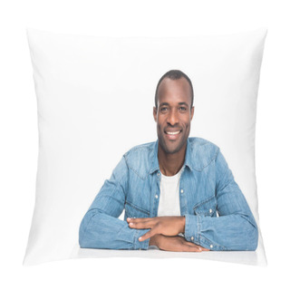 Personality  Smiling African American Man  Pillow Covers