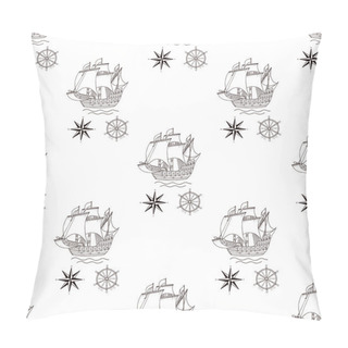 Personality  Set Of Nautical Design Elements Pillow Covers