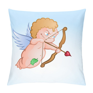 Personality  Angel Cupid. Vector Illustration. Pillow Covers