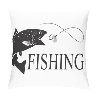 Personality  Fishing Salmon, Vector Pillow Covers