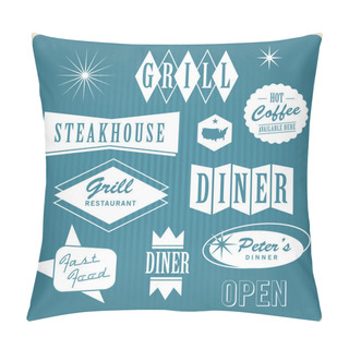 Personality  Vintage Restaurant Logo, Badges And Labels Pillow Covers