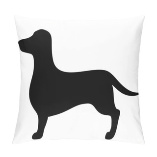 Personality  Dachshund Dog. Vector Black Silhouette. Pillow Covers